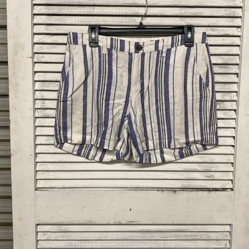 Linen Blue Stripe Shorts size 4